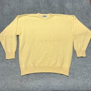 Bullock & Jones Men's 2XL Pure Cashmere Crewneck Sweater Yellow